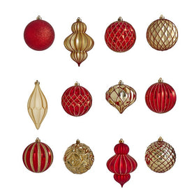 Holiday Lux Shatterproof, 12 Count Christmas Tree Ornament Set, 100mm with Reusable Box