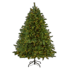 7' Wyoming Mixed Pine Artificial Christmas Tree with 550 Clear Lights and 1054 Bendable Branches
