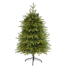 4' Vancouver Fir Natural Look Artificial Christmas Tree with 250 Clear LED Lights and 814 Bendable Branches