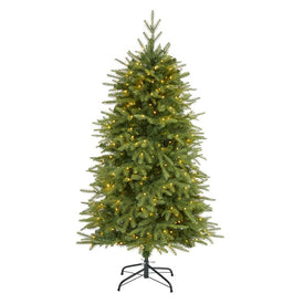 5' Vancouver Fir Natural Look Artificial Christmas Tree with 350 Clear LED Lights and 1054 Bendable Branches