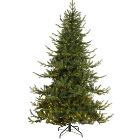 7' Swedish Fir Artificial Christmas Tree with 500 Warm White LED Lights and 1291 Bendable Branches