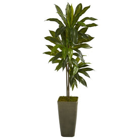 4.5' Dracaena Artificial Plant in Green Planter (Real Touch