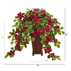 P1339-RD Holiday/Christmas/Christmas Artificial Flowers and Arrangements