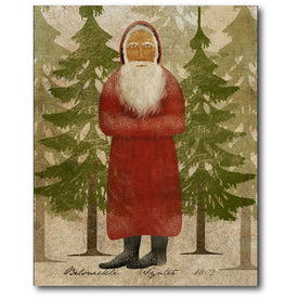 Santa In The Pines 16" x 20" Gallery-wrapped Canvas Wall Art