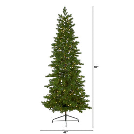 7.5' Big Sky Spruce Artificial Christmas Tree with 300 Clear Warm (Multifunction LED Lights and 385 Bendable Branches