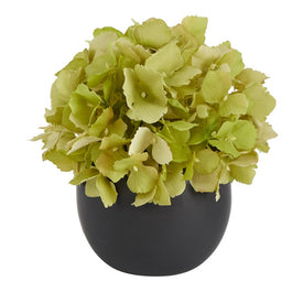 6" Hydrangea Artificial Arrangement in Decorative Vase