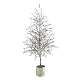 6' Snowed Twig Artificial Tree in Decorative Planter
