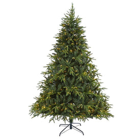 7' Colorado Mountain Fir Natural Look Artificial Christmas Tree with 500 Clear LED Lights and 2552 Tips
