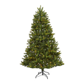 6' New Haven Spruce Natural Look Artificial Christmas Tree with 350 LED Lights
