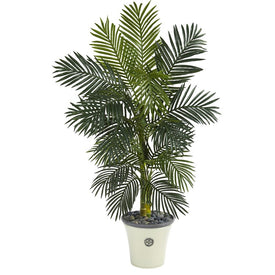 5' Golden Cane Artificial Palm Tree in Decorative Planter