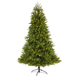 7' New Haven Spruce Natural Look Artificial Christmas Tree with 500 LED Lights
