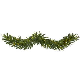 6' Green Pine Artificial Christmas Garland with 35 Clear LED Lights
