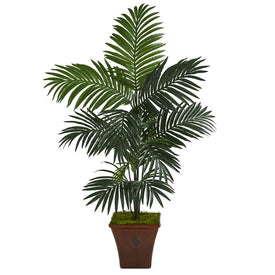 5' Kentia Artificial Palm Tree in Brown Planter