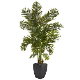 70" Areca Palm Artificial Tree in Black Planter