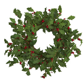 24" Holly Berry Artificial Wreath