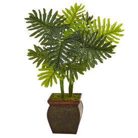 40" Philodendron Artificial Plant in Decorative Planter (Real Touch