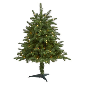 3' South Carolina Spruce Artificial Christmas Tree with 100 White Warm Light and 458 Bendable Branches