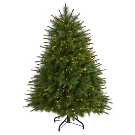 5' New England Pine Artificial Christmas Tree with 200 Clear Lights and 492 Bendable Branches