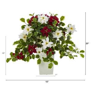 P1337-WH Holiday/Christmas/Christmas Artificial Flowers and Arrangements