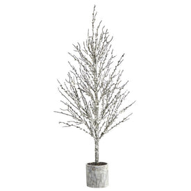 4' Snowed Twig Artificial Tree in Decorative Planter
