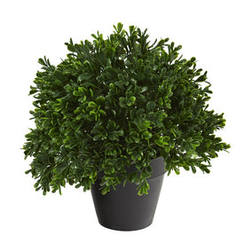10" Boxwood Topiary Artificial Plant UV-Resistant (Indoor/Outdoor
