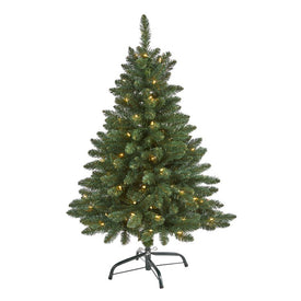 4' Northern Rocky Spruce Artificial Christmas Tree with 100 Clear Lights and 268 Bendable Branches