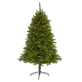 5' Sierra Spruce Natural Look Artificial Christmas Tree with 200 Clear LED Lights