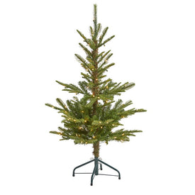 4' Layered Washington Spruce Artificial Christmas Tree with 100 Clear LED Lights and 189 Bendable Branches