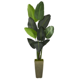 69" Traveler's Palm Artificial tree in Green Planter