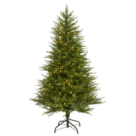 5' Wisconsin Fir Artificial Christmas Tree with 250 Warm White LED Lights and 578 Bendable Branches