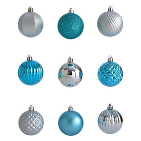 101-Count Holiday Shatterproof 60mm Christmas Tree Ornament Set with Reusable Tube