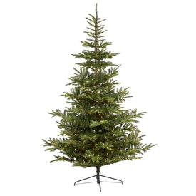 9' Layered Washington Spruce Artificial Christmas Tree with 750 Clear LED Lights and 2055 Bendable Branches