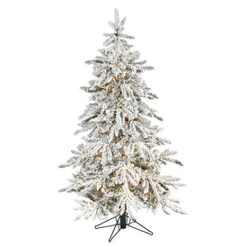 5' Flocked Grand Northern Rocky Fir Artificial Christmas Tree with 650 Warm Micro (Multifunction with Remote Control LED Lights, Instant Connect Technology and 386 Bendable Branches
