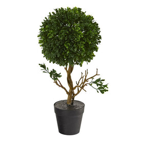 15" Boxwood Topiary Artificial Tree UV-Resistant (Indoor/Outdoor