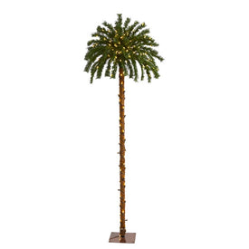 6' Christmas Palm Artificial Tree with 200 Warm White LED Lights