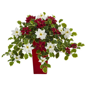 P1337-RD Holiday/Christmas/Christmas Artificial Flowers and Arrangements