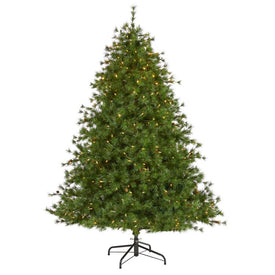 7' Colorado Mountain Pine Artificial Christmas Tree with 450 Clear Lights, 1453 Bendable Branches and Pine Cones