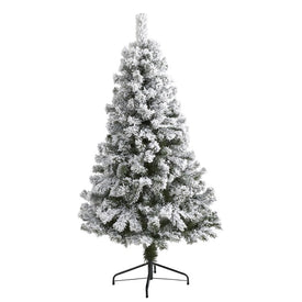 5' Flocked West Virginia Fir Artificial Christmas Tree