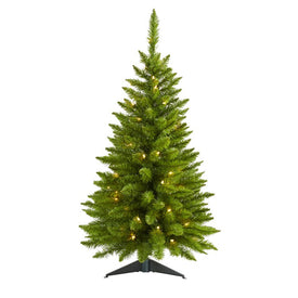 3' Providence Pine Artificial Christmas Tree in Metal Planter with 50 Warm White Lights and 143 Bendable Branches