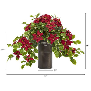 P1341-RD Holiday/Christmas/Christmas Artificial Flowers and Arrangements