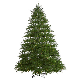 9' Colorado Mountain Pine Artificial Christmas Tree with 650 Clear Lights, 3197 Bendable Branches and Pine Cones