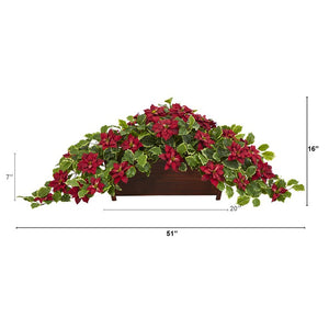 P1345-RD Holiday/Christmas/Christmas Artificial Flowers and Arrangements