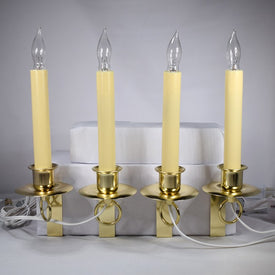 Cambridge Bracket Electric Brass Candles with Sensors 4-Pack