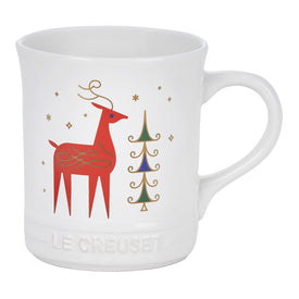 Noel Collection Reindeer Mug - White with Applique