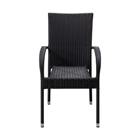Morgan Outdoor Wicker Chairs Set of 4 - Black