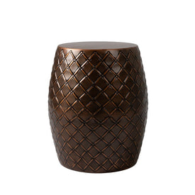 Braga Metal Stool-Table-Container In Copper Finish