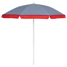 5.5 Ft. Portable Beach Umbrella, Blue Pinstripe Pattern