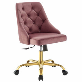 Distinct Tufted Swivel Performance Velvet Office Chair