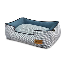 Houndstooth Lounge Pet Bed - Blue/White - Medium