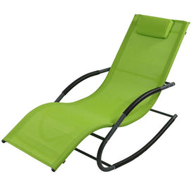 Rocking Wave Lounger with Pillow - Green
